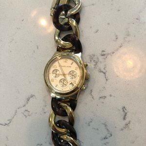 Michael Kors Tortoise & Gold Bracelet Watch